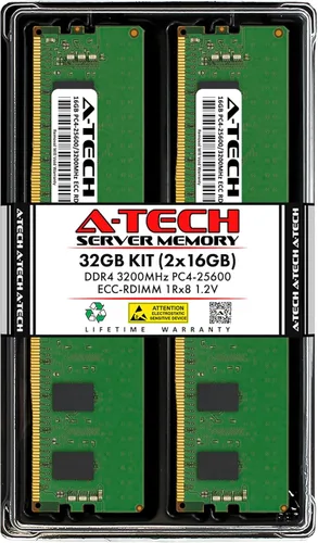 Vista 112 de A-Tech 4GB DDR4 2133MHz PC4-17000 ECC RDIMM 1Rx8 Single Rank 1.2V ECC Registered DIMM de 288 pines Módulo de actualización de memoria RAM