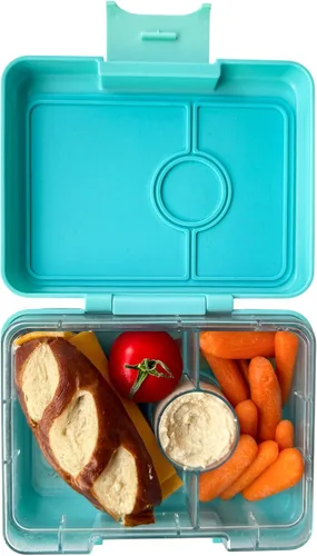 Vista 15 de Yumbox Lonchera Bento a prueba de fugas para niños (rosa fifi con bandeja arcoíris) con 3 compartimentos