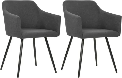 Vista 9 de Modern Dining Chairs Set of 4 Brown Fabric Upholstered Kitchen Chairs with Black Metal Frame for Dining Room and Kitchen Use