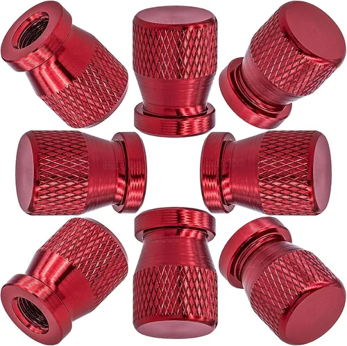 Vista 28 de 4 piezas de tapas de vástago de válvula de neumático de automóvil, tapas de válvula de aire de neumático a prueba de fugas de aleación de aluminio