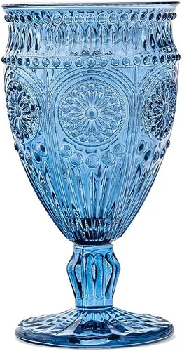 Vista 11 de WEDDINGSTAR Copa de Champán de Estilo Vintage de Vidrio Prensado 6oz - Azul