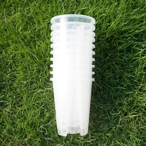 Vista 2 de Maceta Transparente para Orquídeas de Bricolaje – Maceteras Tipo Taza de Té de 3.5 Pulgadas y Cubiertas Elegantes para Phalaenopsis, Suculentas