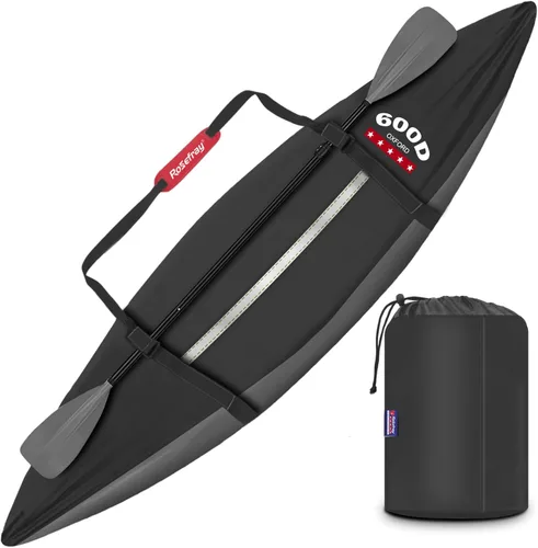 Vista 9 de Rosefray Cubierta de kayak de 9.3 a 15 pies, fundas de kayak marino de alto rendimiento, correa de hombro cómoda, resistente al agua, resistente a