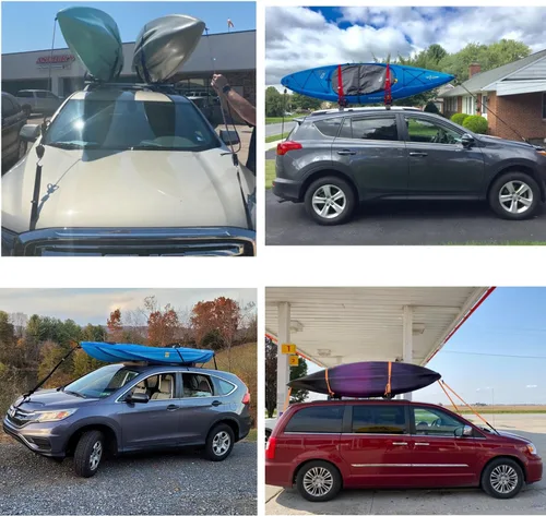 Vista 3 de Quick Loops - Correas de anclaje de amarre rápidas para kayak y canoa para capotas y baúles de coche