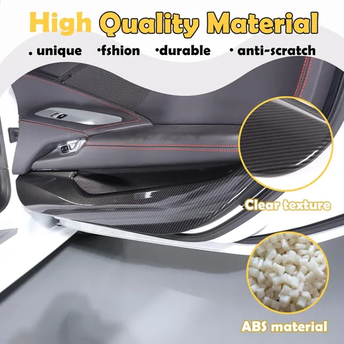 Vista 4 de CHEAYAR Kit Anti Patadas de Panel de Puerta Interior de Automóvil Compatible con Corvette C8 Stingray 2020 2021 2022 2023 Cubierta Protectora de ABS