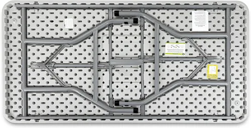 Vista 7 de OEF Furnishings OEFBT3072 Mesa de trabajo plegable para interiores y exteriores con superficie de resina gris texturizada y marco de patas de acero
