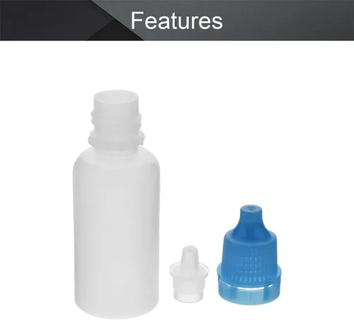 Vista 3 de Othmro 20 botellas cuentagotas de plástico de polietileno de 0.5 onzas, botellas de gotero de líquido de ojo exprimible de 0.5 onzas, botellas