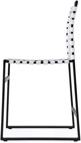 Vista 7 de Beaumont Lane Silla auxiliar contemporánea de cuero tejido de 25" en blanco