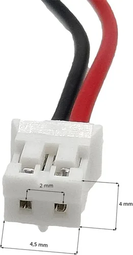 Vista 4 de Batería recargable de iones de polímero de litio Li Lipo de 3.7V con conector JST de 2 pines de 0.079 in/0.049 in (403040 450mAh 2.0Jst)