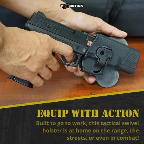 Vista 4 de BOOMSTICK Glock - Funda giratoria para remo de extracción rápida a la derecha, ajustable en 360°, compatible con modelos Taurus PT809/PT840/PT845