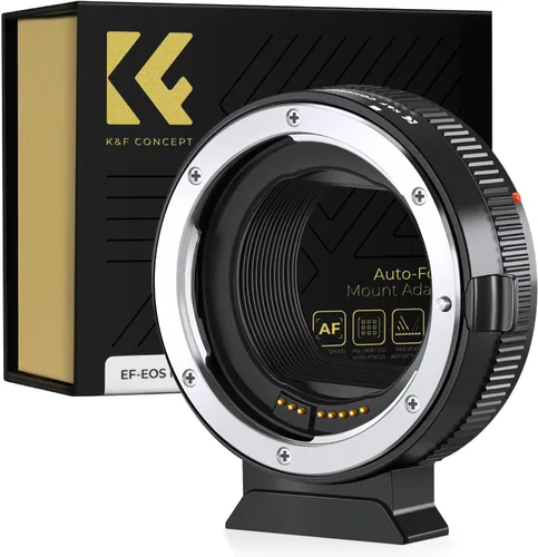 Adaptador K&F Concept EF a EOS R, adaptador de montaje de lente con enfoque automático para lentes EF EF-S compatible con cámaras de montaje Canon