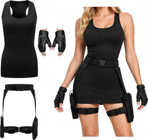 2 piezas de fundas de muslo de Halloween para mujer, funda de pistola de pierna ajustable universal para pierna de pistola, soporte para bolsa de