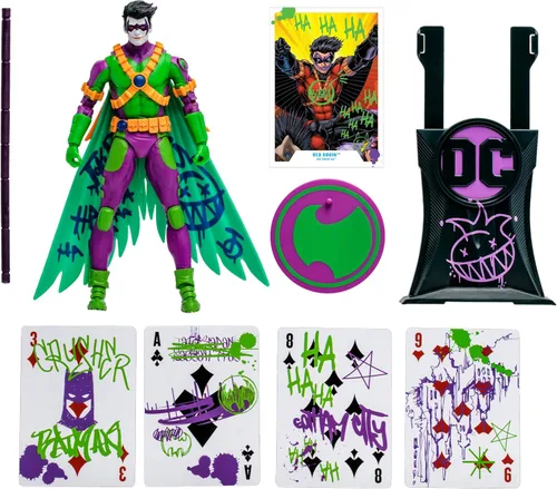 Vista 3 de McFarlane Toys - DC Multiverse Red Robin (Jokerized) Gold Label, figura de acción de 7 pulgadas