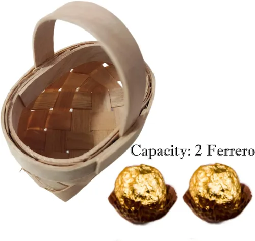 Vista 7 de Mini cesta de regalo tejida a mano de bambú, cajas de dulces, caja de embalaje de chocolate, perfecta para baby showers, cumpleaños, recuerdos