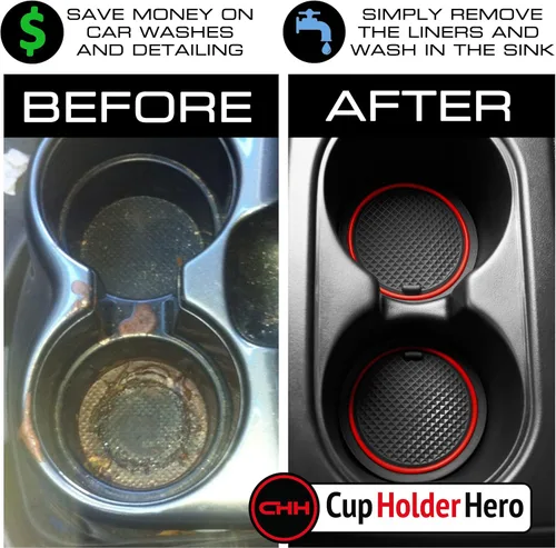 Vista 4 de CupHolderHero Compatible con accesorios Jeep Wrangler JK 2011-2017, insertos interiores antideslizantes antipolvo, tapetes de revestimiento