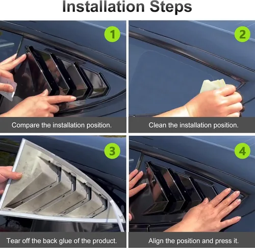 Vista 6 de Alerón de rejillas de ventana lateral trasera para Honda Accord 2018 2019 2020 2021 2022 Accesorios Cubierta de pantalla de ventilación de aire