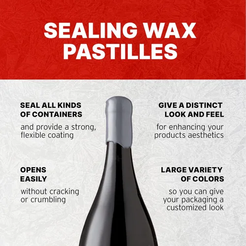 Vista 3 de Blended Waxes, Inc. - Cera de sellado de botellas, perlas de sello de cera de pastilla para sellado de botellas de vino, cerveza y licor, sella
