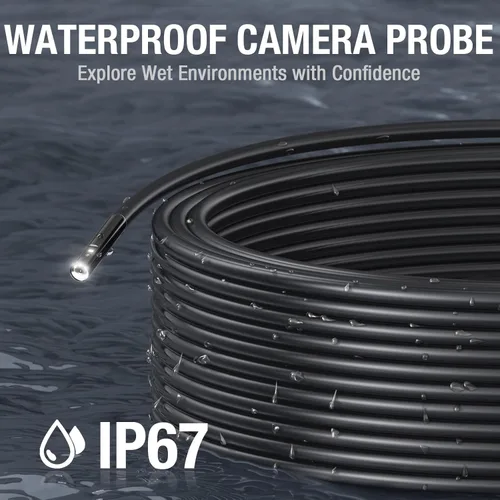 Vista 6 de Cámara de alcantarillado de 50 pies, Teslong 1080P Cámara de inspección de serpiente de fontanería para drenaje con luz, boroscopio endoscopio