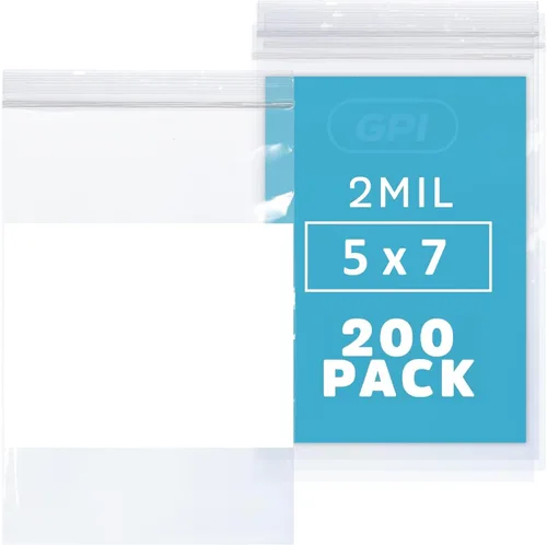 Vista 7 de GPI Paquete de 100 bolsas de plástico transparente de 1.5 x 2 pulgadas con cierre de cremallera, bolsas de polietileno resistentes y duraderas de 2