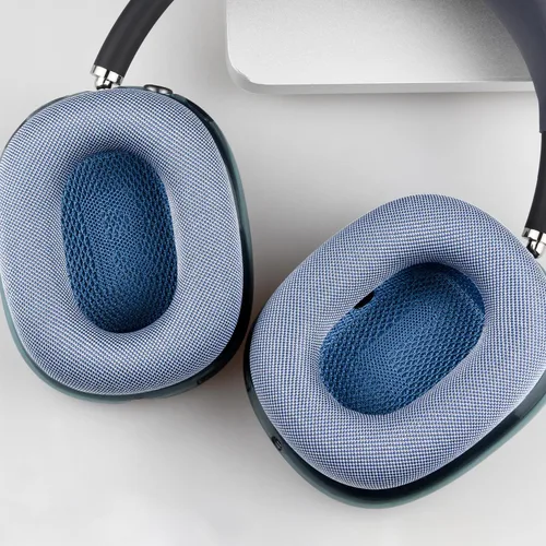 Vista 8 de SOPROM - Almohadillas para auriculares over-ear Airpod Max, fundas de repuesto con tela de malla duradera, espuma más suave - Azul marino