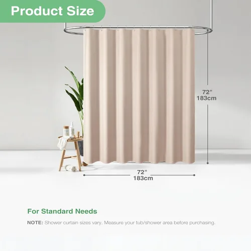 Vista 125 de Cortina de ducha de tela Dynamene verde oscuro - Cortinas de baño de tela de nido de abeja texturizadas resistentes, juego de cortinas de baño