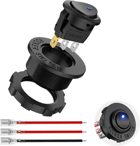 Vista 16 de Nilight Interruptor de palanca basculante de 12 piezas, 3 pines 12V 20A con cable, luz LED redonda, interruptores de encendido y apagado SPST
