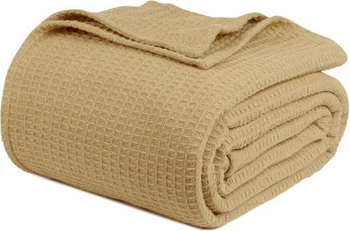 Vista 14 de De algodón- Cobija de 100 % algodón de alta calidad suave y térmica - envuélvete en estas cobijas de algodón súper suave y acogedoras - perfectas