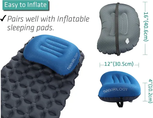 Vista 5 de ALUFT2 - Almohada inflable para campamento, almohada de camping de lujo para mochileros, almohadas de mochilero ultraligera, almohada inflable