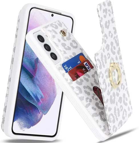 Vista 54 de Lipvina Funda para Samsung Galaxy A03s con tarjetero, Galaxy A03s para mujer, tarjetero de crédito, soporte con anillo, bonita funda para teléfono