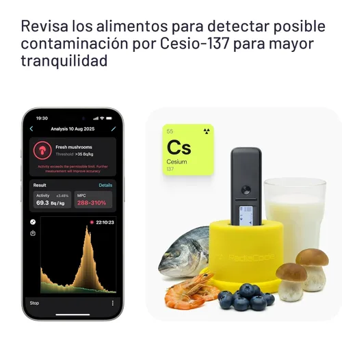 Vista 4 de Contador Geiger inteligente Radiacode-102 con aplicación móvil gratuita. Detector de radiación nuclear