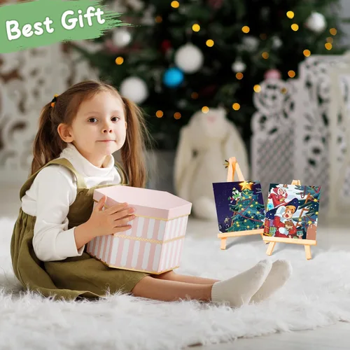 Vista 7 de ESRICH Mini lienzos para pintar, lienzo de 4 x 4 pulgadas a granel, paquete de 72 paneles de lienzo pequeños, lienzo de pintura de algodón