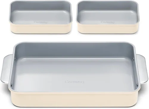 Vista 41 de Caraway Molde rectangular pequeño antiadherente de 9" x 6.5", no tóxico, sin PTFE ni PFOA, núcleo de acero aluminizado, bandeja para hornear