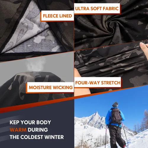 Vista 4 de CL convallaria Conjunto de ropa interior térmica para hombre, equipo de caza de invierno, capa base deportiva, parte inferior XS-4XL