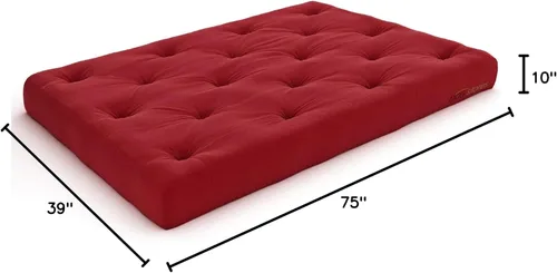 Vista 103 de Nirvana Futons Colchón de futón extra grueso de alta calidad de 10 pulgadas, sarga caqui, fabricado en Estados Unidos