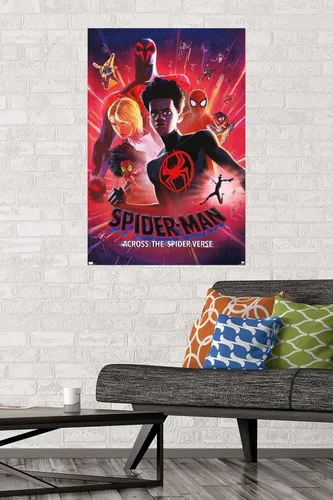 Vista 3 de Trends International Marvel Spider-Man: Across The Spider-Verse - Póster estático de pared de una hoja, 14.72 x 22.37 pulgadas, versión enmarcada