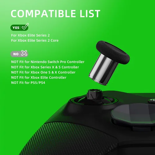 Vista 3 de eXtremeRate Kit de paquete de componentes 13 en 1 para controlador Xbox Elite Series 2, 6 palancas de metal y herramienta de ajuste, 2 almohadillas