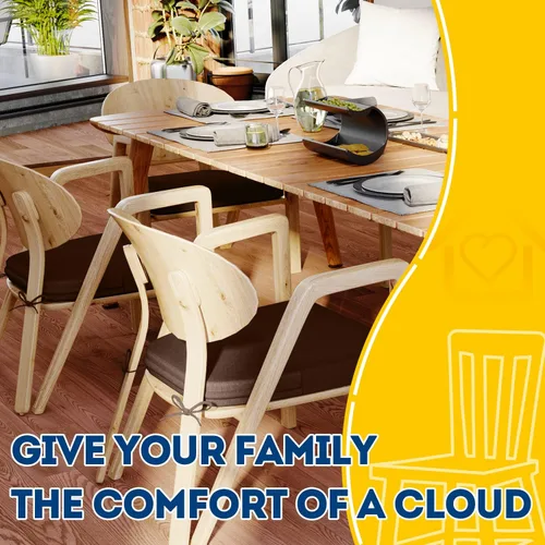 Vista 6 de AAAAAcessories Cojines para silla en forma de D, cojines para silla de comedor de 2" de espesor con lazos y removibles, funda lavable a máquina, 17