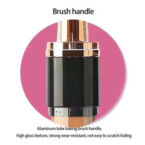 Vista 4 de Brocha de maquillaje para base, cepillo de maquillaje de doble extremo, mezcla de polvo líquido, maquillaje corrector, cepillo de rubor (marrón)
