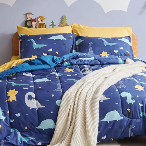 Vista 19 de SLEEP ZONE Juego de edredón de 2 piezas con estampado de 2 piezas para niñas, resistente a la decoloración, lavable a máquina, color rosa ballet