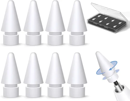 Vista 7 de Inesore Paquete de 8 accesorios de repuesto para puntas de lápiz Apple, compatible con Apple Pencil Pro/2ª generación/1ª generación/USB C, punta
