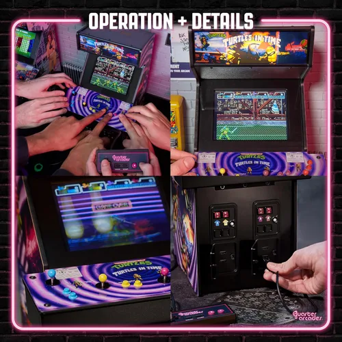 Vista 5 de Quarter Arcades Bad Dudes Vs. DragonNinja Mini Arcade – 1/4 Scale Data East Collector’s Cabinet with Original ROM, USB-C Power – Retro Beat-'Em-Up