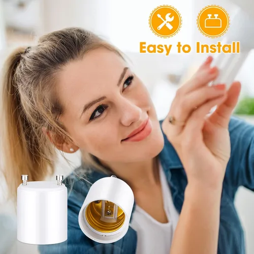 Vista 6 de Roowest GU24 a E26 E27 Adaptador de bombilla convertidor de bombilla LED de Navidad GU24 (base pin) a adaptador de enchufe de bombilla estándar