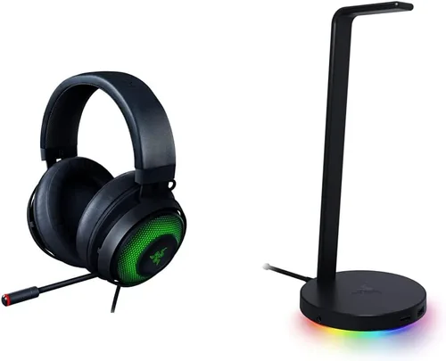 Vista 8 de Razer Kraken Tournament Edition THX 7.1 Auriculares de sonido envolvente para juegos: micrófono retráctil con cancelación de ruido - USB DAC
