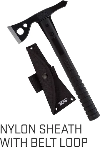 Vista 4 de SOG Specialty Knives & Tools F06TN-CP hacha de acero con hoja de 2 pulgadas y vaina de nailon color negro