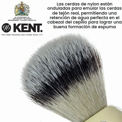 Vista 3 de Kent Infinity Plus - Brocha de afeitar con brocha sintética de tejón Silvertext ultra suave, cepillo de espuma y afeitado perfecto hecho para crema