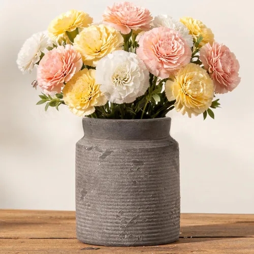 Vista 10 de Dobbyby Florero de cerámica de 12 pulgadas, jarrón rústico de granja para decoración del hogar, cerámica hecha a mano, jarrones altos de terracota