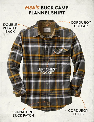 Vista 5 de Legendary Whitetails Buck Camp - Camisa de franela para hombre