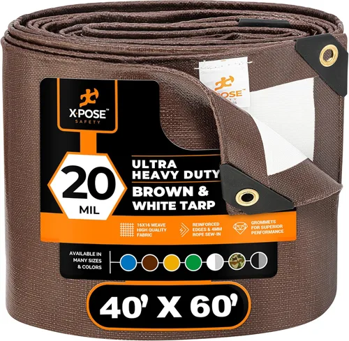 Vista 13 de Xpose Safety Lona ultra resistente de 5 x 7 pies, lonas impermeables de 20 mil para camping, aventuras al aire libre y cubierta de tienda