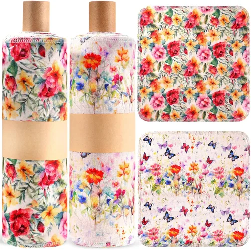 Vista 26 de Redbaker 50 piezas de toallas de papel reutilizables paños de algodón lavables sin papel toallitas absorbentes para inodoro toallas de papel