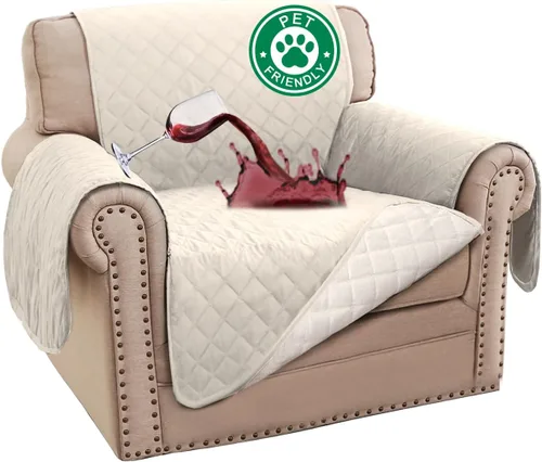 Vista 64 de Turquoize Funda 100 % impermeable para sillón de ala, protector de sofá, triple antideslizante, protector de muebles para mascotas, niños, perros